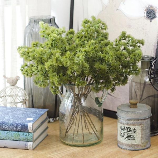 

decorative flowers & wreaths 1pc/30cm artificial pine needles fake branches small tree plants for christmas wedding home office decoration1