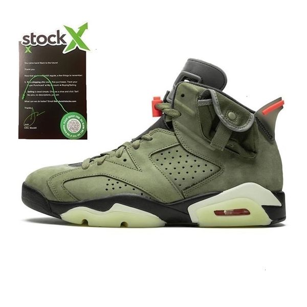 

scotts jumpman travis x 6 medium fashion olive 6s men basketball shoes og yellow cactus jack unc dmp outdoor trainers sports sneaker, Black
