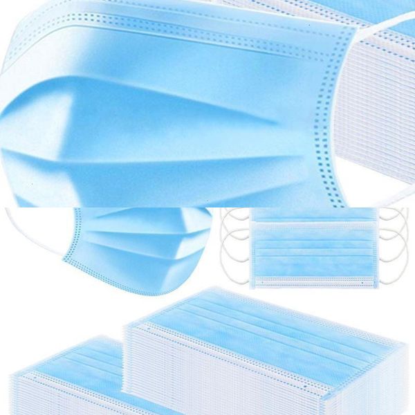 

stockdisposable face masks with elastic ear loop in 3 ply breathable and comfortable for blocking dust air pollution protection pack 98