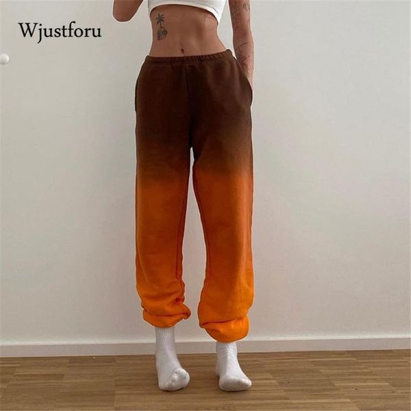 

women's pants & capris wjustforu harajuku casual gradient pant joggers winter wide leg sweatpants women trousers high waist streetwear, Black;white