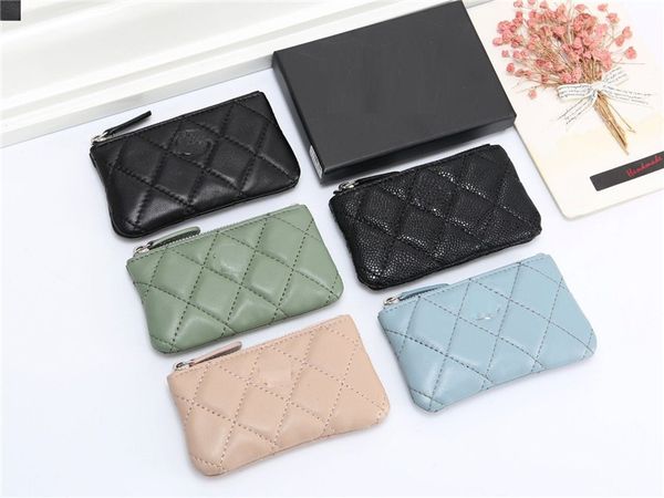 

new key pouch coin purse wallet designer wallets design coin pouch purses card holder lipstick bag with box dustbag lambskin, Red;black
