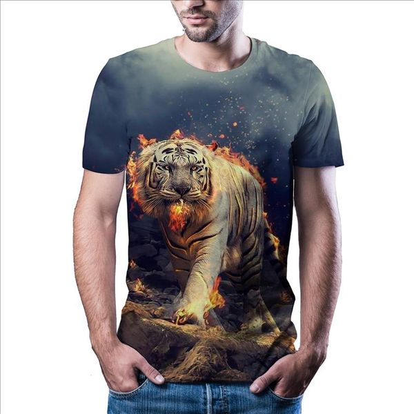 

2021 new mens tiger t shirt print summer animal nature t shirt brand large size fashion short sleeve shirtxxs 6xl, White;black