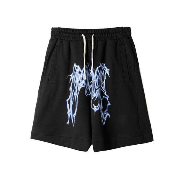 

black shorts jogger men women fleece print running baggy skateboard beach short pants, White;black