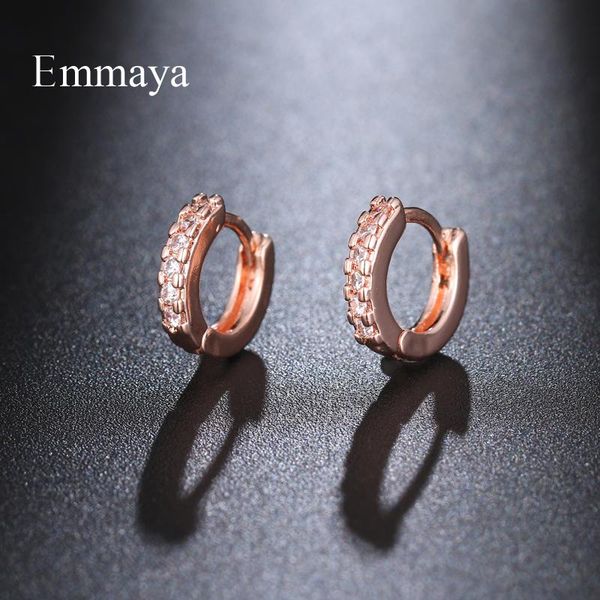

emmaya elegant rose gold circular appearance earring women&girls fashion choice dress-up in party popular zirconia jewelry, Golden;silver
