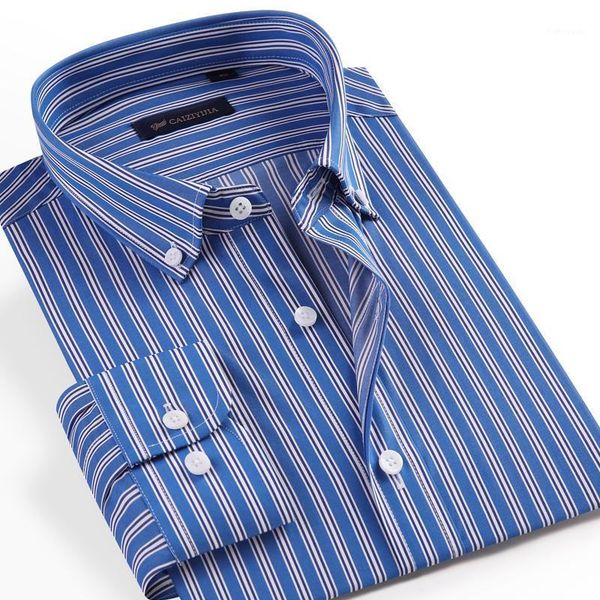 

men's fashion vertical striped dress shirt pocket-less design holiday casual standard-fit long sleeve semi-formal office shirts1, White;black