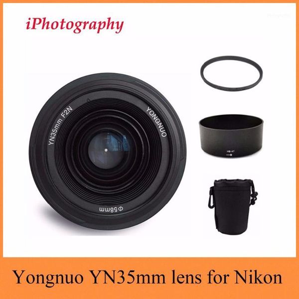 

yongnuo yn35mm f2n lens wide-angle large aperture fixed auto focus lens+58mm uv filter +lens bag+lens hood for nikon two choice1