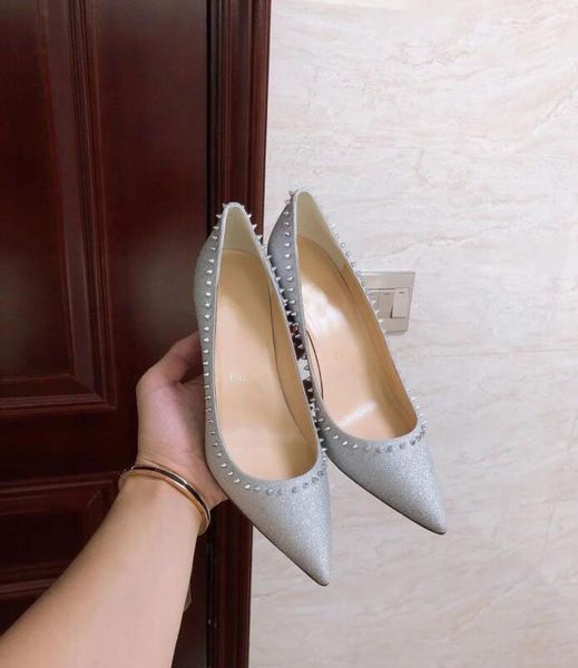 

wedding marry dress shoes flat/ high heels so kate red bottom pumps follies strass glitter party evening shoes size 35-42, Black