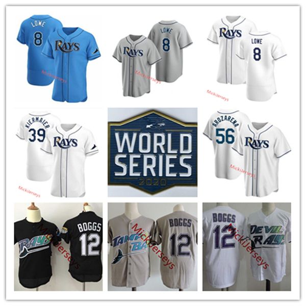 

mens 2020 neswest mens #8 brandon lowe 56 randy arozarena 39 kevin kiermaier baseball jersey stiched black mesh#12 wade boggs jersey s-3x