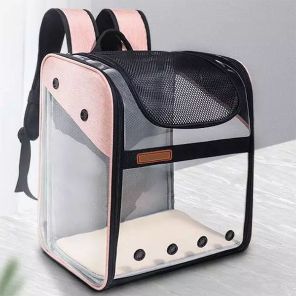 

dog or cat backpack carrier ventilated transparent foldable potable transport bag airline approved for puppy dog or cat