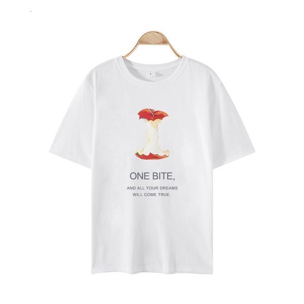 

2021 new short sleeve printed harajuku ulzzang tumblr t shirt fashion style beautiful fruit s plus size v1ql, White