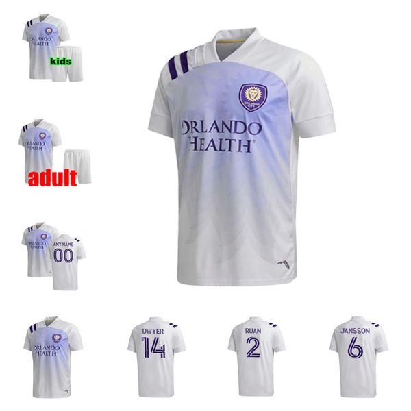 

2021 mls club orlando city sc away soccer jerseys 20 21 #17 nani soccer shirt #9 mueller #14 dwyer football uniform football shirt, Black;yellow