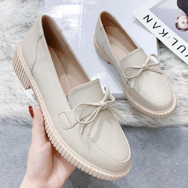 

single shoes women's flat 2020 autumn new women's small leather shoes wild students retro british style ll782, Black