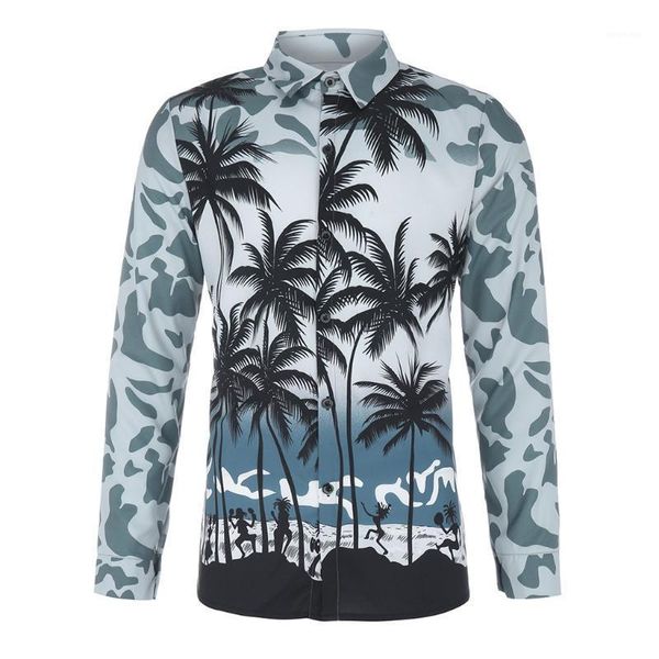 

men women fashion printed long sleeve shirt novelty print shirt blouse camisa masculina men's camisas para hombre1, White;black