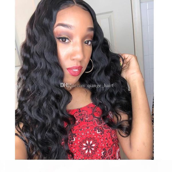 

full lace human hair wigs with bangs brazilian wavy lace front wig with for black women, Black;brown
