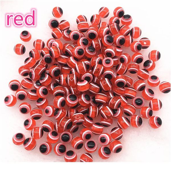 

new 50pcs 6mm charms beads round evil eye resin beads stripe spacer beads for jewelry making diy qyloho, Crystal