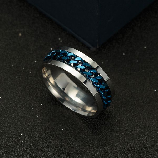 

steel new high-end boutique rotatable men's rings stainless ring gold black silver colors finger tide personality