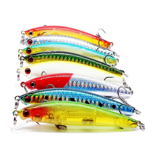 

1pcs laser lifelike minnow fishing lure 8.5cm 7.5g crankbait hard bait tight wobbler jerkbait trolling bass pike carp qylcym