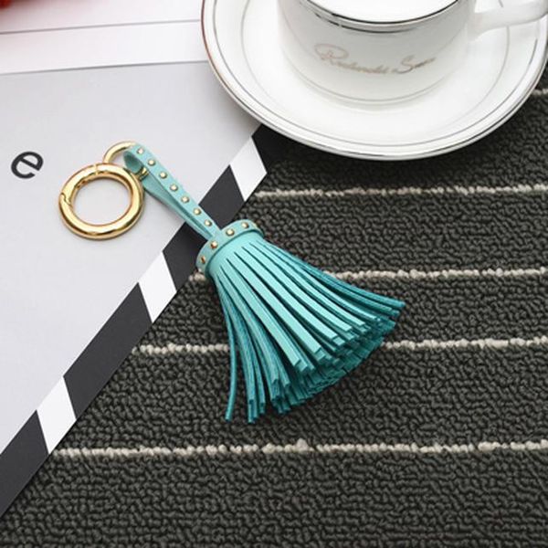 

new leather tassels key chain with one tassels for car keychain bag key ring holder accessory jewelry eh822 h bbywaa, Slivery;golden