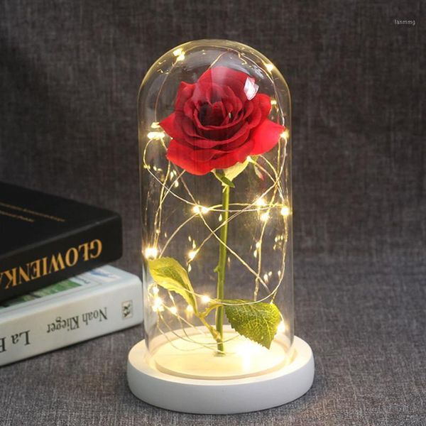 

beautiful eternal rose eternelle led light rose in glass dome for mother's birthday valentines day gift1