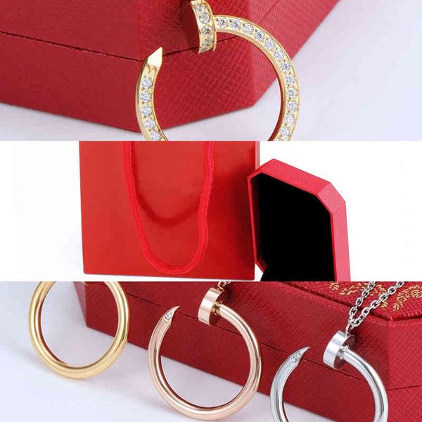 

new men and women pendant necklace fashion designer design stainless steel nail necklaces 5zwe, Silver