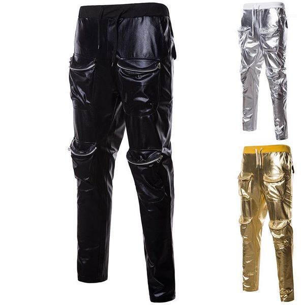 

men's pants mens hip hop sequin casual long | 2021 autumn brand male multi-pocket pencil sweatpants trousers1, Black