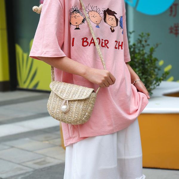

concerto shoulder bags 2021 straw bag for women rattan woven designer big pearl lock messenger crossbody summer small beach
