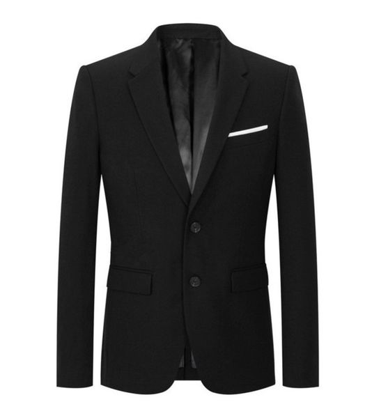 

solid color versatile small suit large new men's single row two button blazer, White;black
