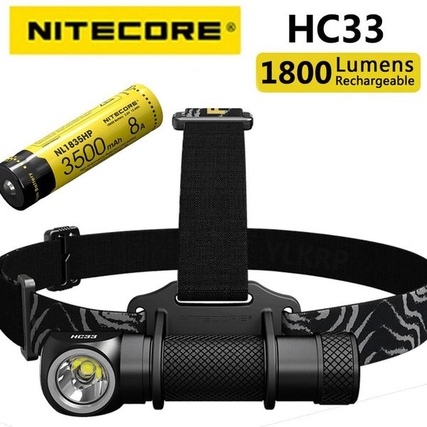 

nitecore hc33 portable headlamp xhp35 hd led max 1800 lumen beam throw 187 meter headlight 8 working modes outdoor head light bbyqdc