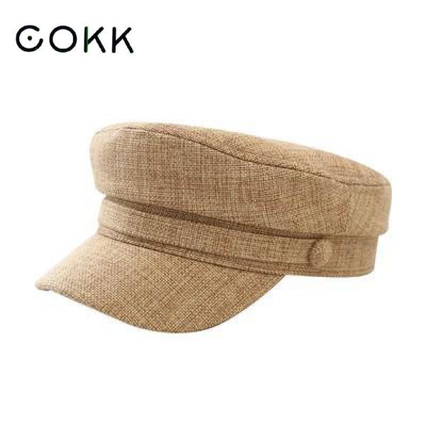 

шляпа cokk женщины плоский топ военная крышка осень зимние шляпы для женщин винтаж военная шляпа шапка мода берет горрорс хлопок black swy j, Blue;gray