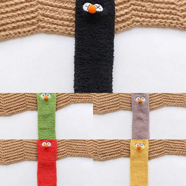 

21drv fleece new autumn and winter cartoon socks sesame street coral floor women's home 2019 warm household board socks board socksslee, Black