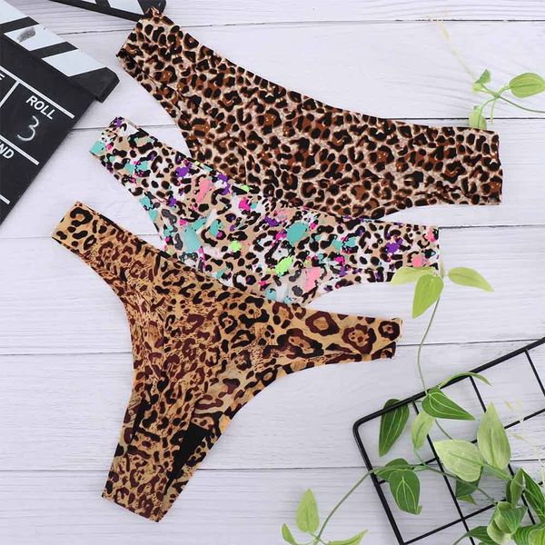 

print thongs woman's panties leopard female t-back comfortable breathable seamless cotton g-string women's briefs, Black;pink