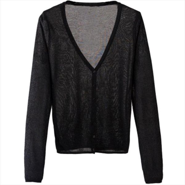 

2018 летний cardigans женщины v neck с длинным рукавом вязаный свитер тонкий candy sheer кардиган солнцезащитный coat кондиционер, White;black