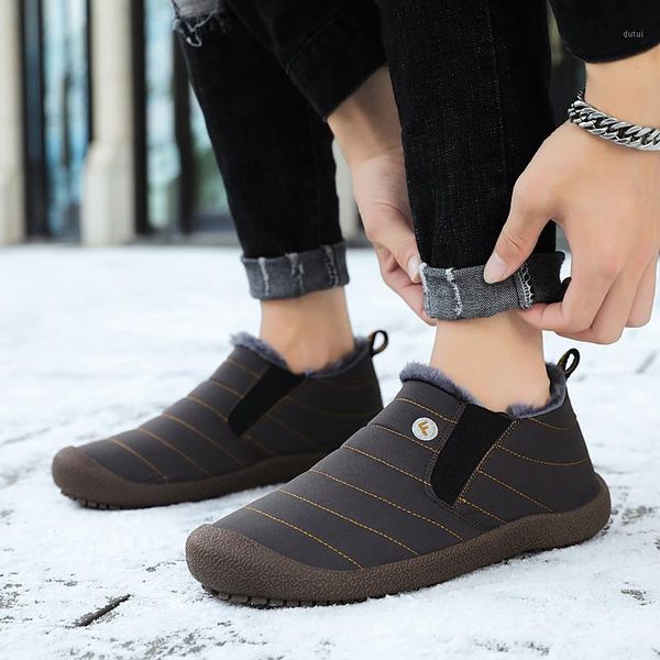 

winter boots for men fashion keep warm winter shoes men boots work safety boot ankle male warm lovers casual botas hombre1, Black
