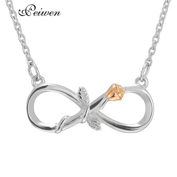 

pendant necklaces rose flower infinity neckalce for women lover charm choker silver color stainless steel colar fashion jewelry1
