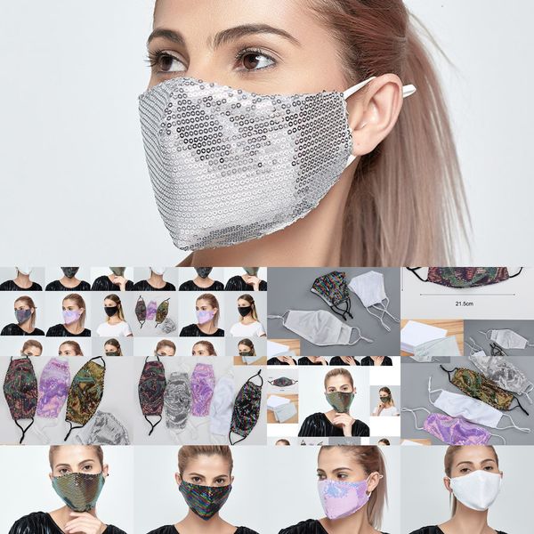 

sequin masks queen 2 pm2.5 filters funny face bling and summer cloth dust-proof washable mask breathable blowhole 7 nzo31
