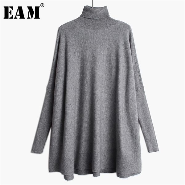 

[eam] oversized knitting sweater loose fit turtleneck long sleeve women pullovers fashion spring autumn 2022 19a-a43 211222, White;black