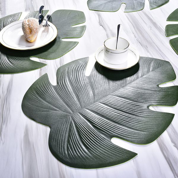 

1pcs placemat decorative lotus leaf eva table cup coaster mat round drinks tea coffee glass coasters place mat