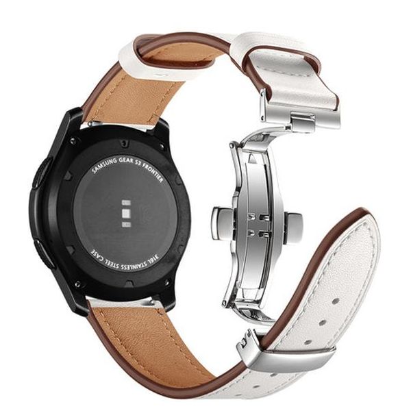 

италия кожаный ремешок для samsung galaxy watch 3 45 мм / 46 мм передач s3 пограничный ремень браслет huawei gt-2-2e-pro 46 мм 22 мм часы ba, Black;brown