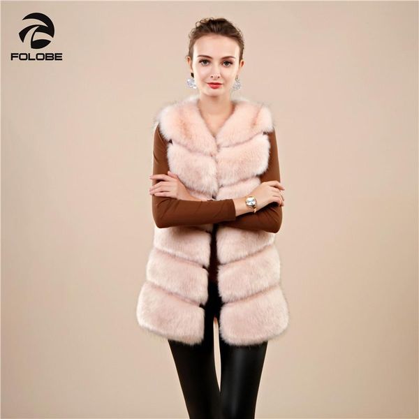 

women's fur & faux folobe 2021 fashion coat winter women casual slim sleeveless vest jacket casaco feminino, Black