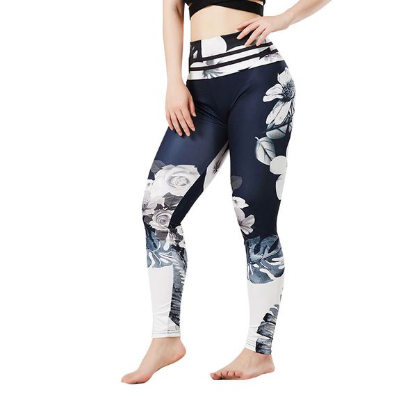 

women pants latest design peach fitness yoga pants exercise tights leggings girls printed pro cool athletic gym workout print, Black;white