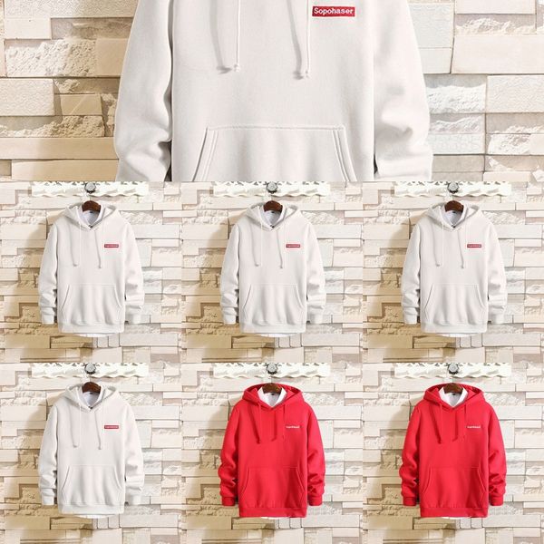 

spring and autumn new 2019 men's trend loose hooded sweater youth korean casual sports pullover pulloversweater pullover pullover ikaev, Black