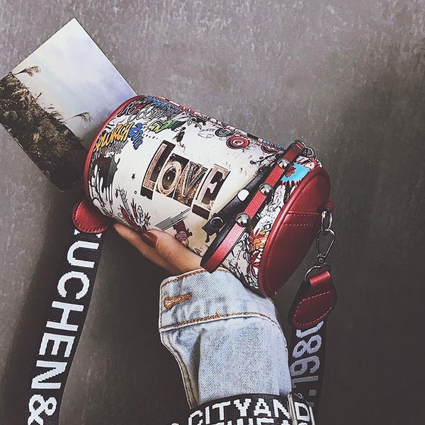 

сумка для женщин bucket мешка женской новой волны корейской версии диких мода хип-хоп пакеты ширины плеча плеча