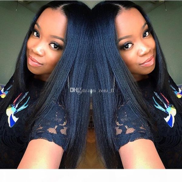 

5 * 4,5 «» glueless silk top полный парики шнурка light яки бразильский девы волос полный парик человеческих волос парики yaki straight для, Black;brown