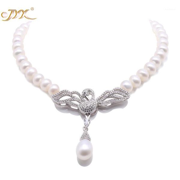 

jyx charming 7-7.5mm white freshwater pearl pendant necklace -style party wedding mother gifts1, Silver