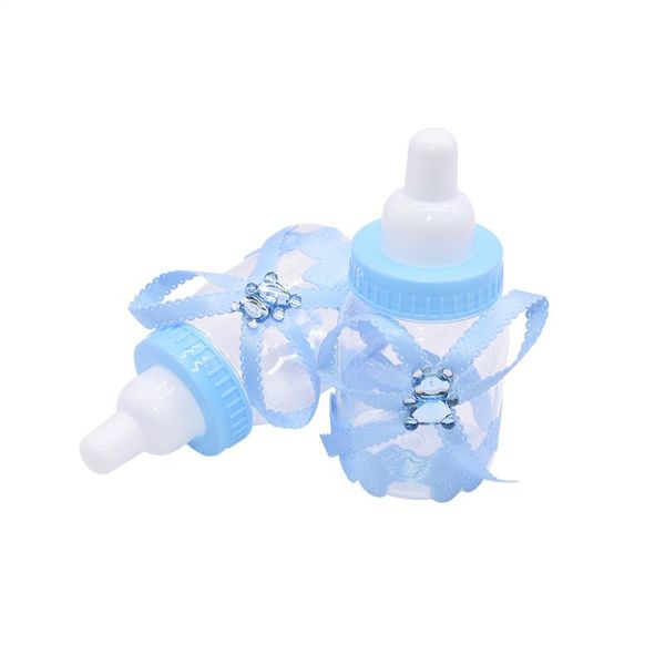 

12шт девочка мальчик baby shower украшения шоколадная коробка конфет бутылки baptism синий розовый крестины birthday party благоприятная под