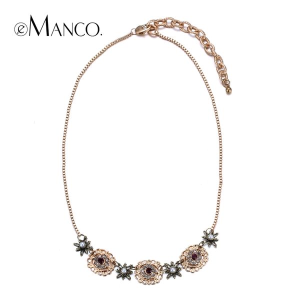 

emanco gold chain cute necklace rhinestone flower pendant necklace zinc alloy charms korea chain necklace summer jewelry y200323, Silver