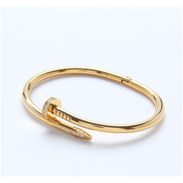 

nail bangle rhinestone titanium stainless steel gold for men women open mouth silver black rose gold wholesale cou wmtraa whole2019