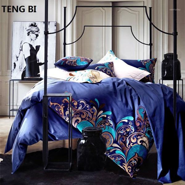 

bedding sets 2021 100% cotton tribute embroidery set  king bed egyptian home textile bedspread1