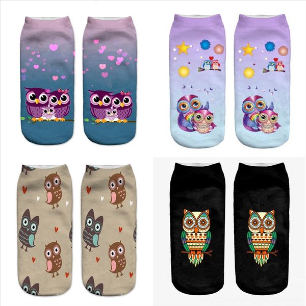 

v3smq pack men socks animal print color business assorted christmas owl sock solid male breathabel thin fashion summer ankle length socks, Black