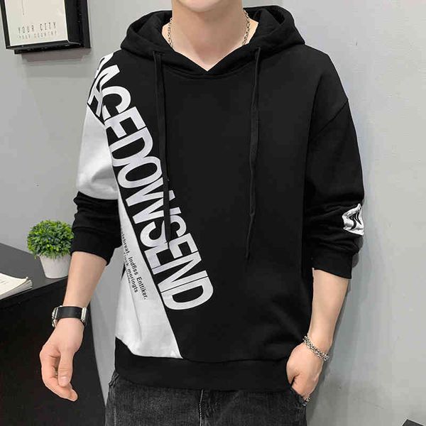 

sweater hoodies 2021 hoodie boys' spring and autumn korean loose sports coat ins fashion brand design, Black